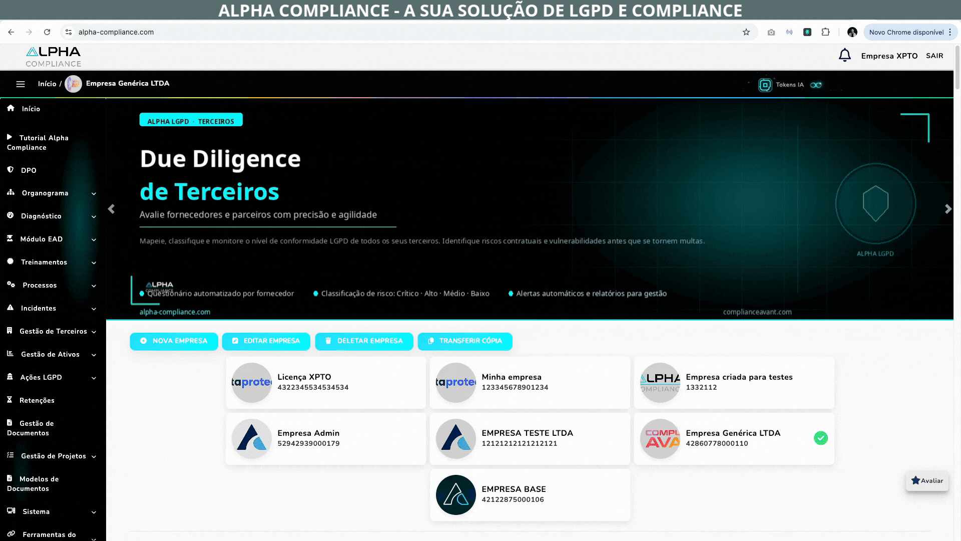 Painel Alpha Compliance